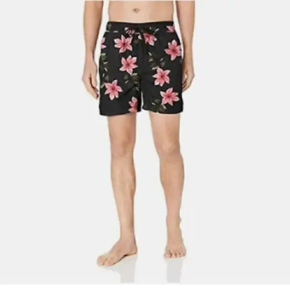 KANU SURF Men's Quick Dry Board Swim Short Trunks- Kala Floral- Sun Protection